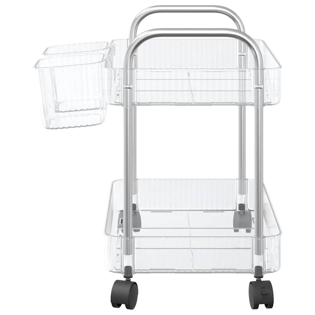 Opbergtrolley 2-laags 37x28x43,5 cm acryl transparant is nu te koop bij PeponiXL, paradijselijk wonen!