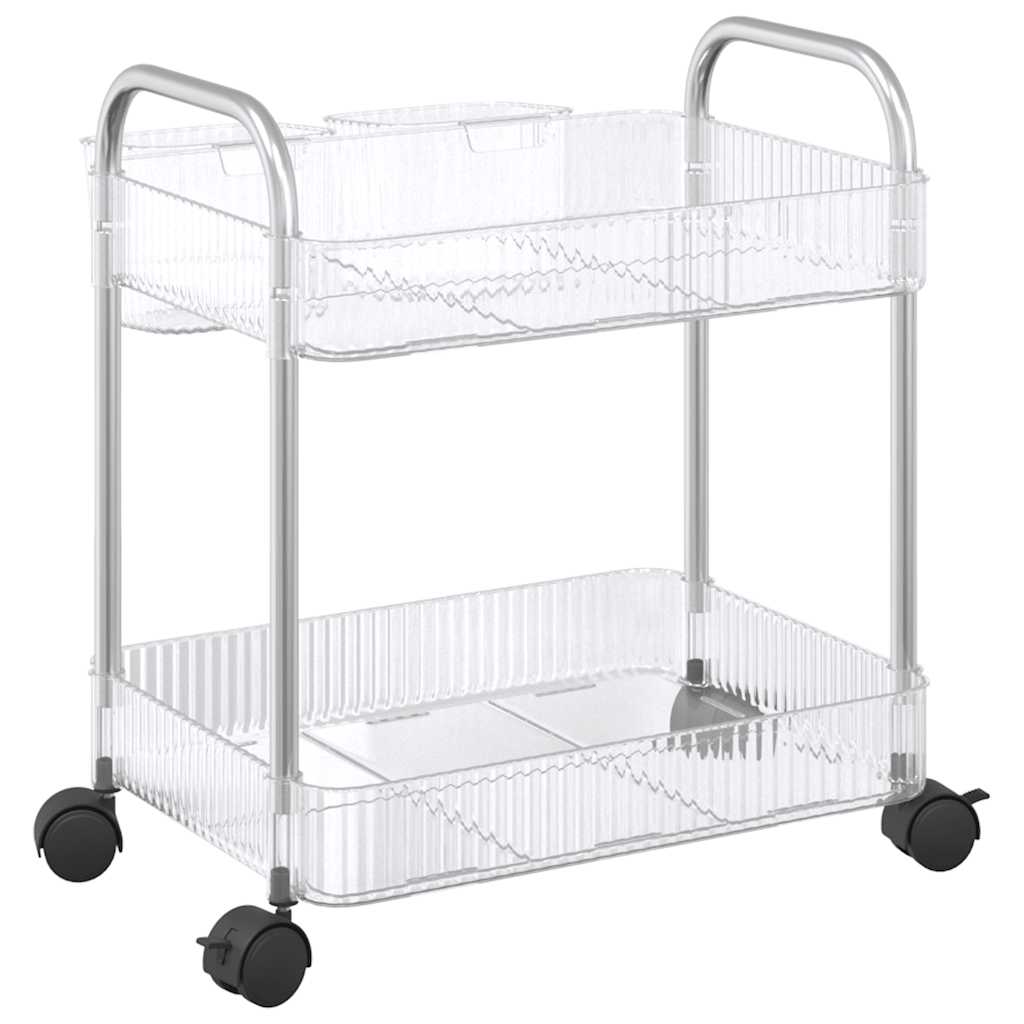 Opbergtrolley 2-laags 37x28x43,5 cm acryl transparant is nu te koop bij PeponiXL, paradijselijk wonen!