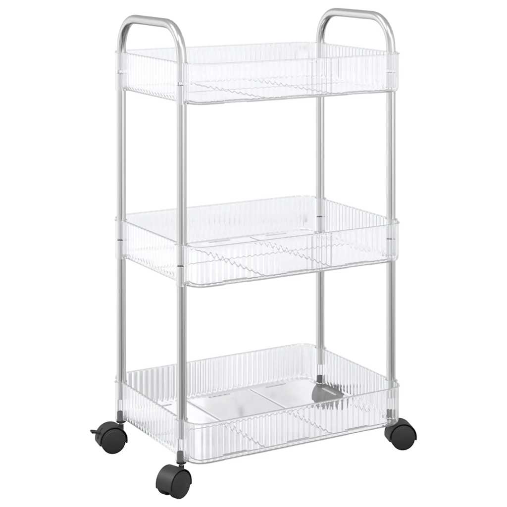 Opbergtrolley 3-laags 37x28x68 cm acryl transparant is nu te koop bij PeponiXL, paradijselijk wonen!