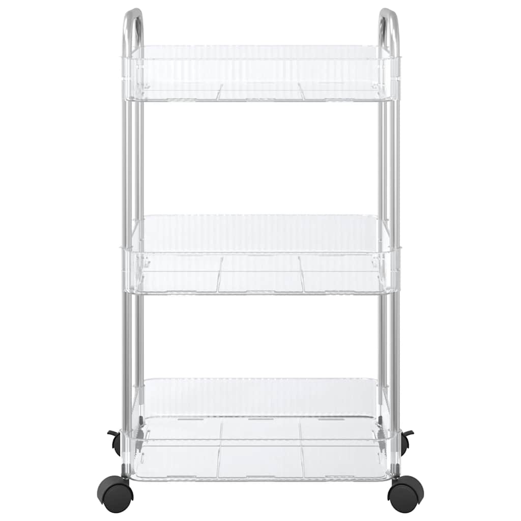 Opbergtrolley 3-laags 37x28x68 cm acryl transparant is nu te koop bij PeponiXL, paradijselijk wonen!