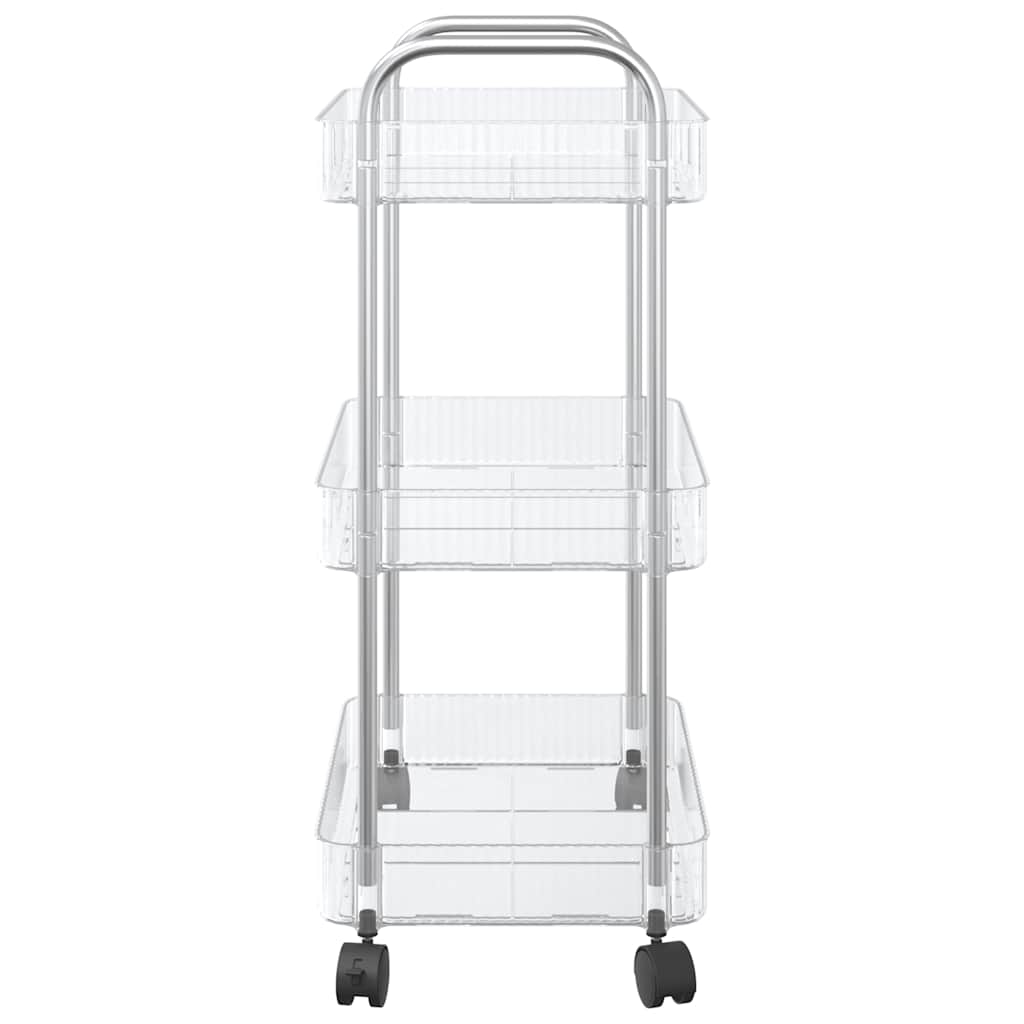 Opbergtrolley 3-laags 37x28x68 cm acryl transparant is nu te koop bij PeponiXL, paradijselijk wonen!