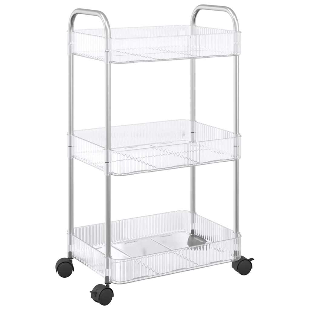Opbergtrolley 3-laags 37x28x68 cm acryl transparant is nu te koop bij PeponiXL, paradijselijk wonen!