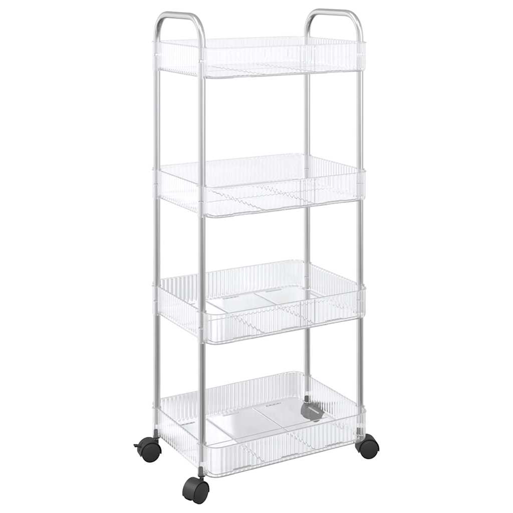 Opbergtrolley 4-laags 37x28x95 cm acryl transparant is nu te koop bij PeponiXL, paradijselijk wonen!