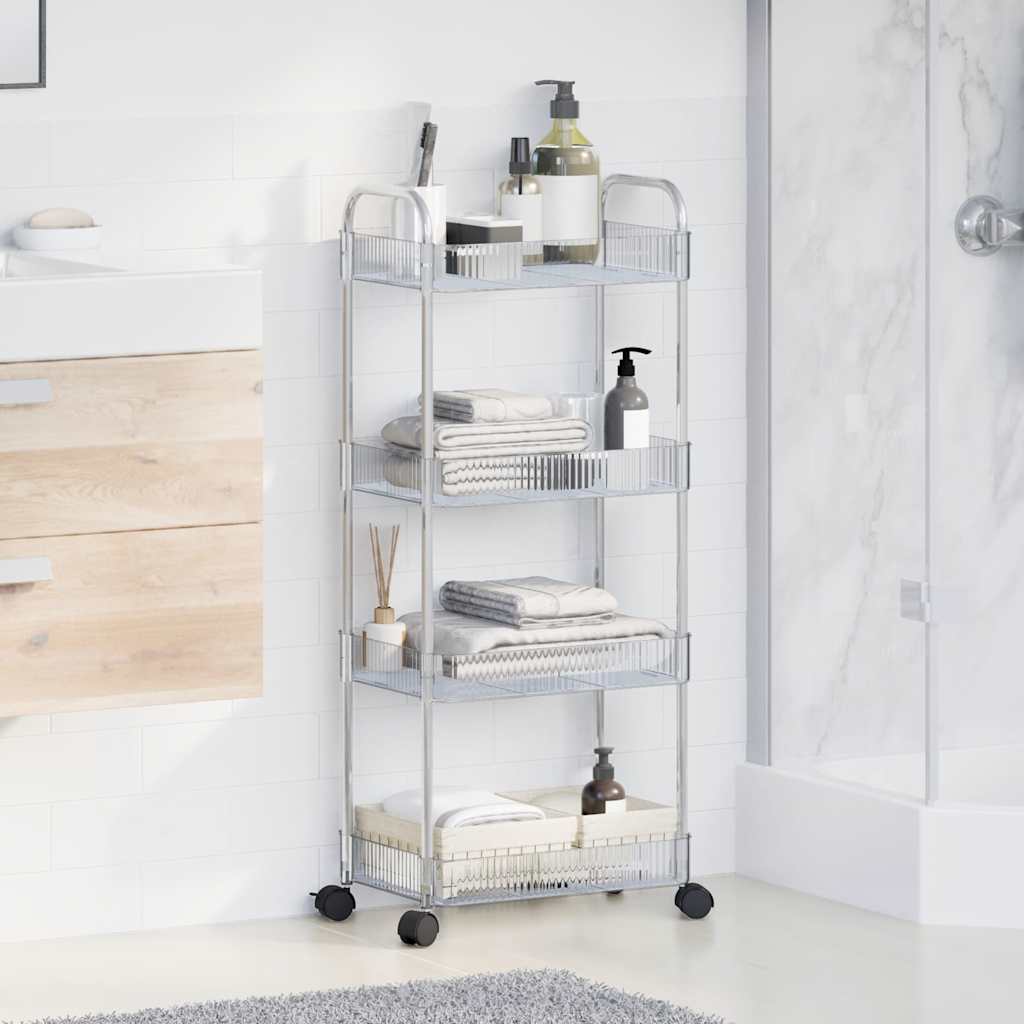 Opbergtrolley 4-laags 37x28x95 cm acryl transparant is nu te koop bij PeponiXL, paradijselijk wonen!