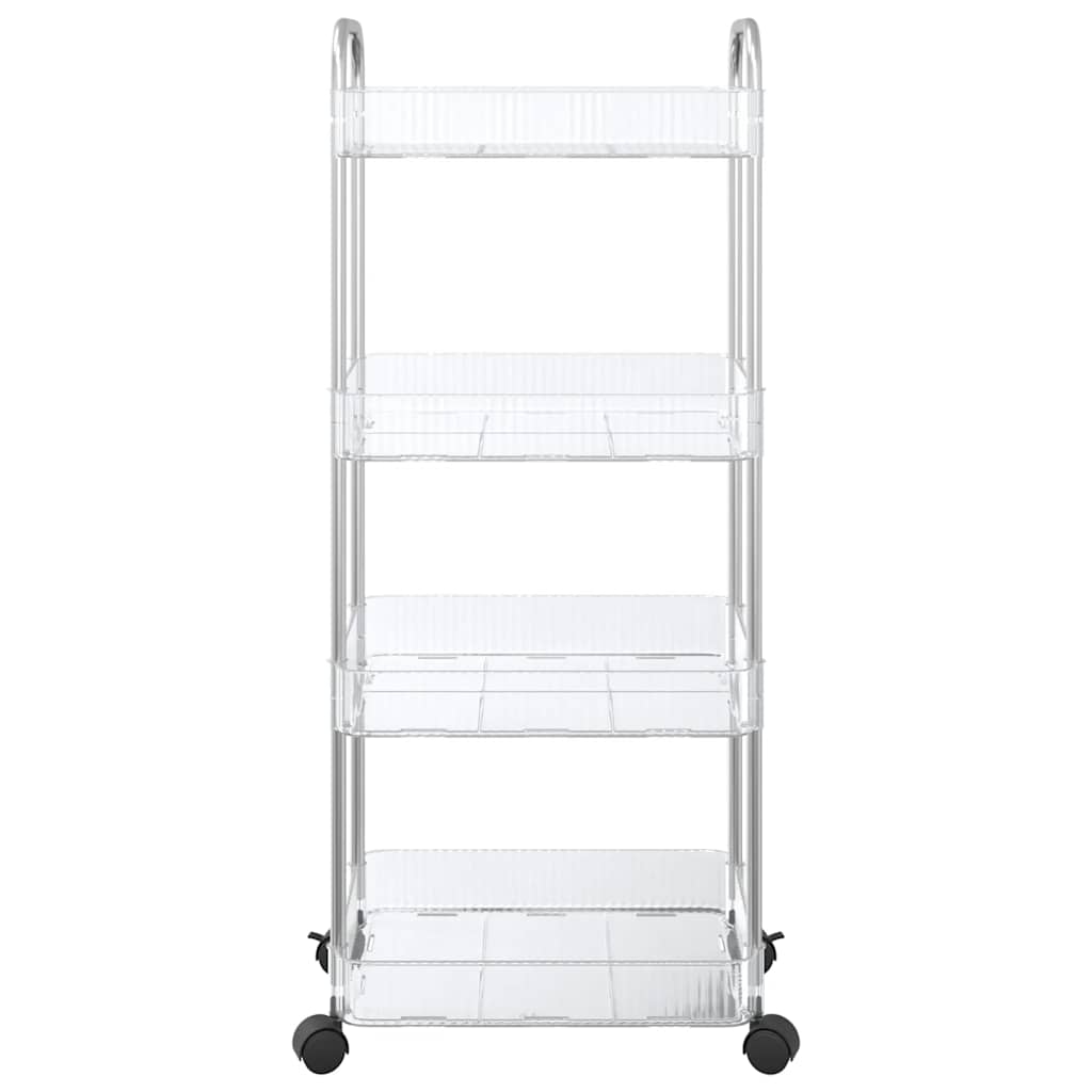 Opbergtrolley 4-laags 37x28x95 cm acryl transparant is nu te koop bij PeponiXL, paradijselijk wonen!