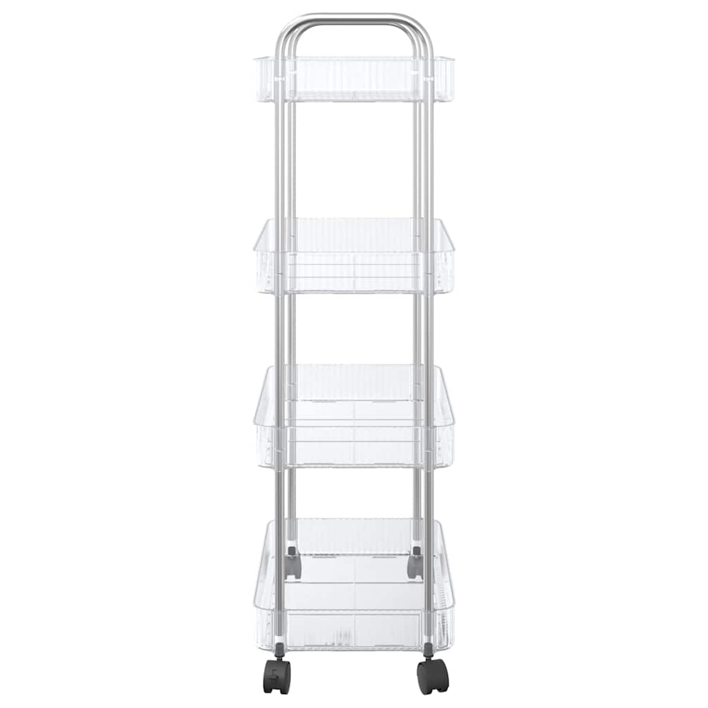 Opbergtrolley 4-laags 37x28x95 cm acryl transparant is nu te koop bij PeponiXL, paradijselijk wonen!
