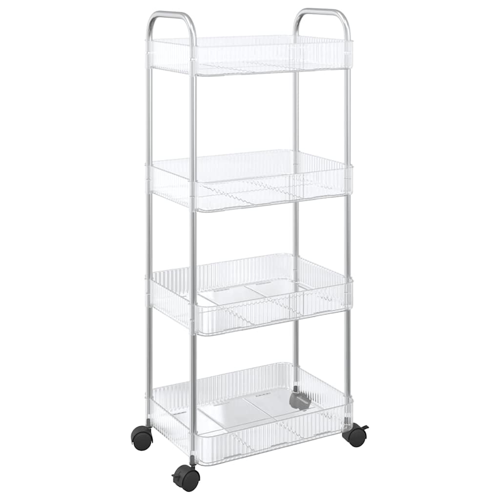 Opbergtrolley 4-laags 37x28x95 cm acryl transparant is nu te koop bij PeponiXL, paradijselijk wonen!