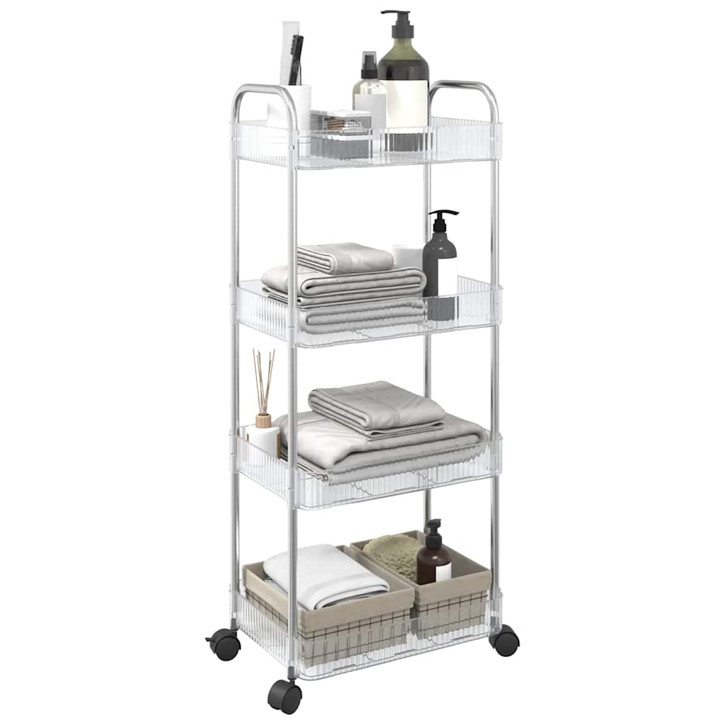 Opbergtrolley 4-laags 37x28x95 cm acryl transparant is nu te koop bij PeponiXL, paradijselijk wonen!