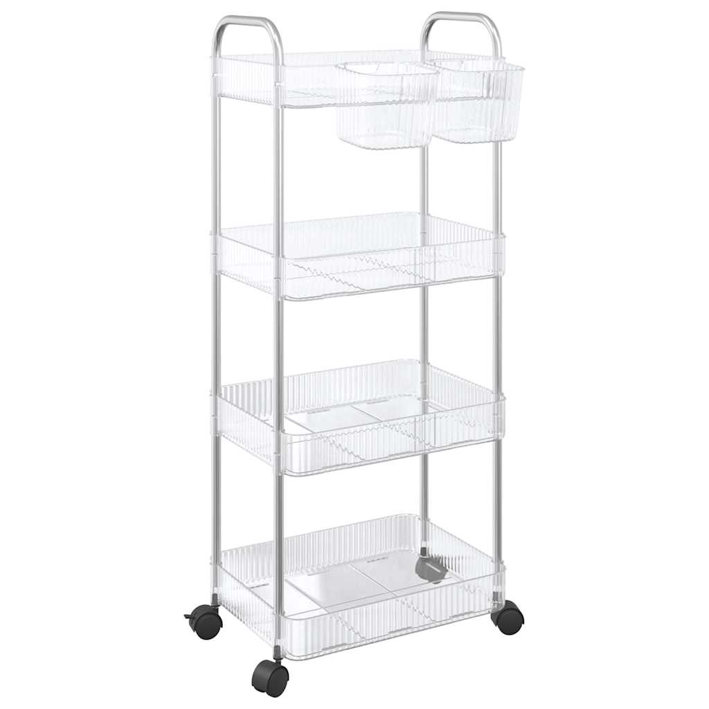 Opbergtrolley 4-laags 37x28x95 cm acryl transparant is nu te koop bij PeponiXL, paradijselijk wonen!