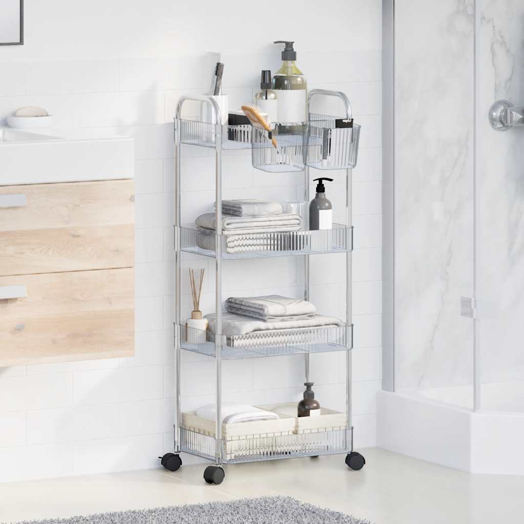 Opbergtrolley 4-laags 37x28x95 cm acryl transparant is nu te koop bij PeponiXL, paradijselijk wonen!