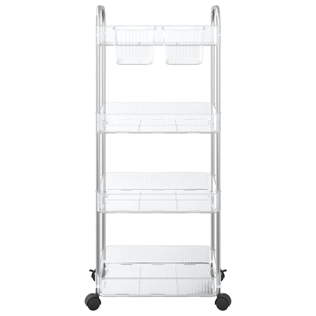 Opbergtrolley 4-laags 37x28x95 cm acryl transparant is nu te koop bij PeponiXL, paradijselijk wonen!
