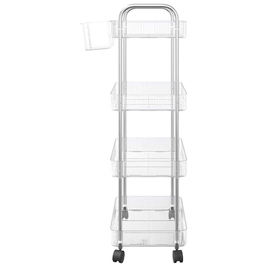 Opbergtrolley 4-laags 37x28x95 cm acryl transparant is nu te koop bij PeponiXL, paradijselijk wonen!