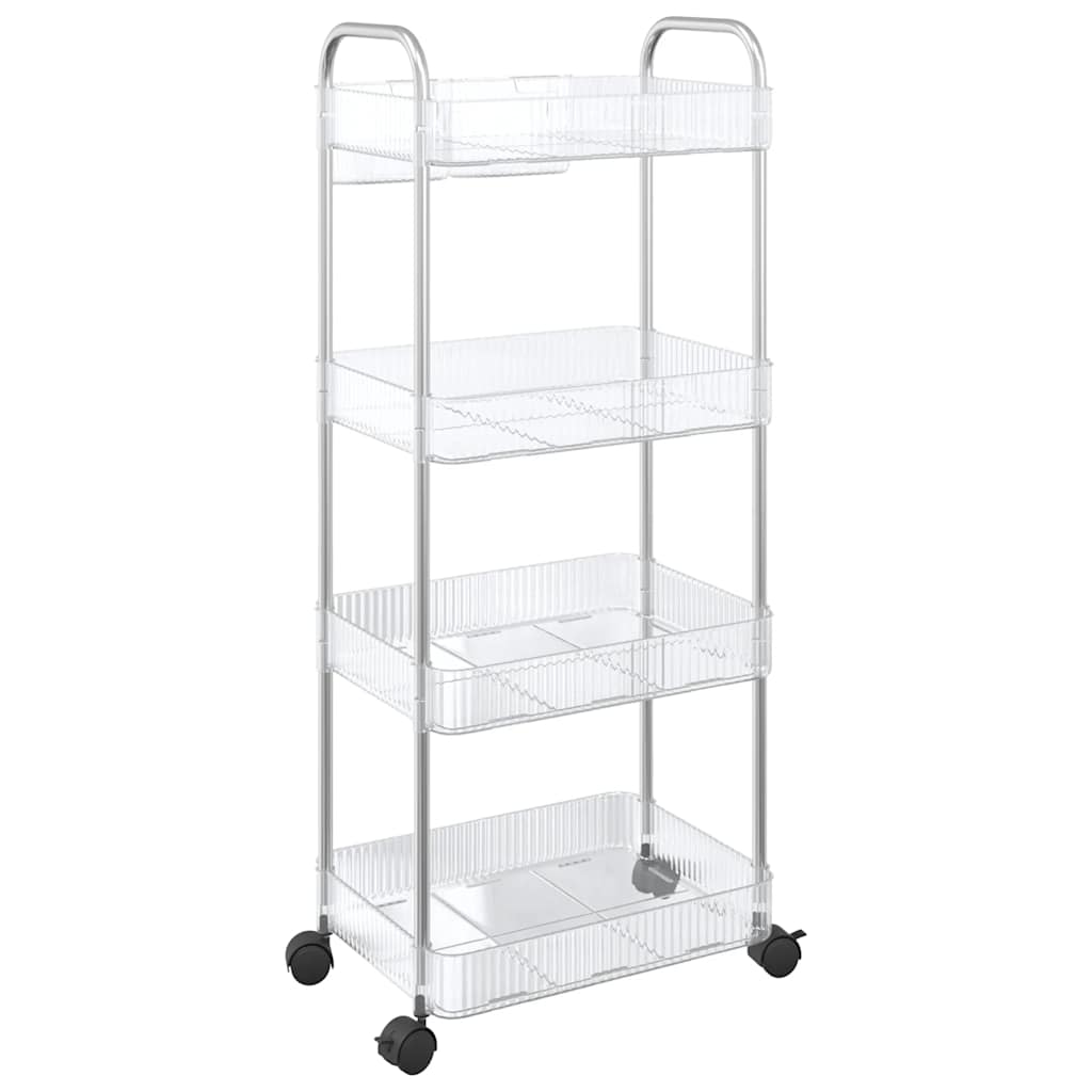 Opbergtrolley 4-laags 37x28x95 cm acryl transparant is nu te koop bij PeponiXL, paradijselijk wonen!