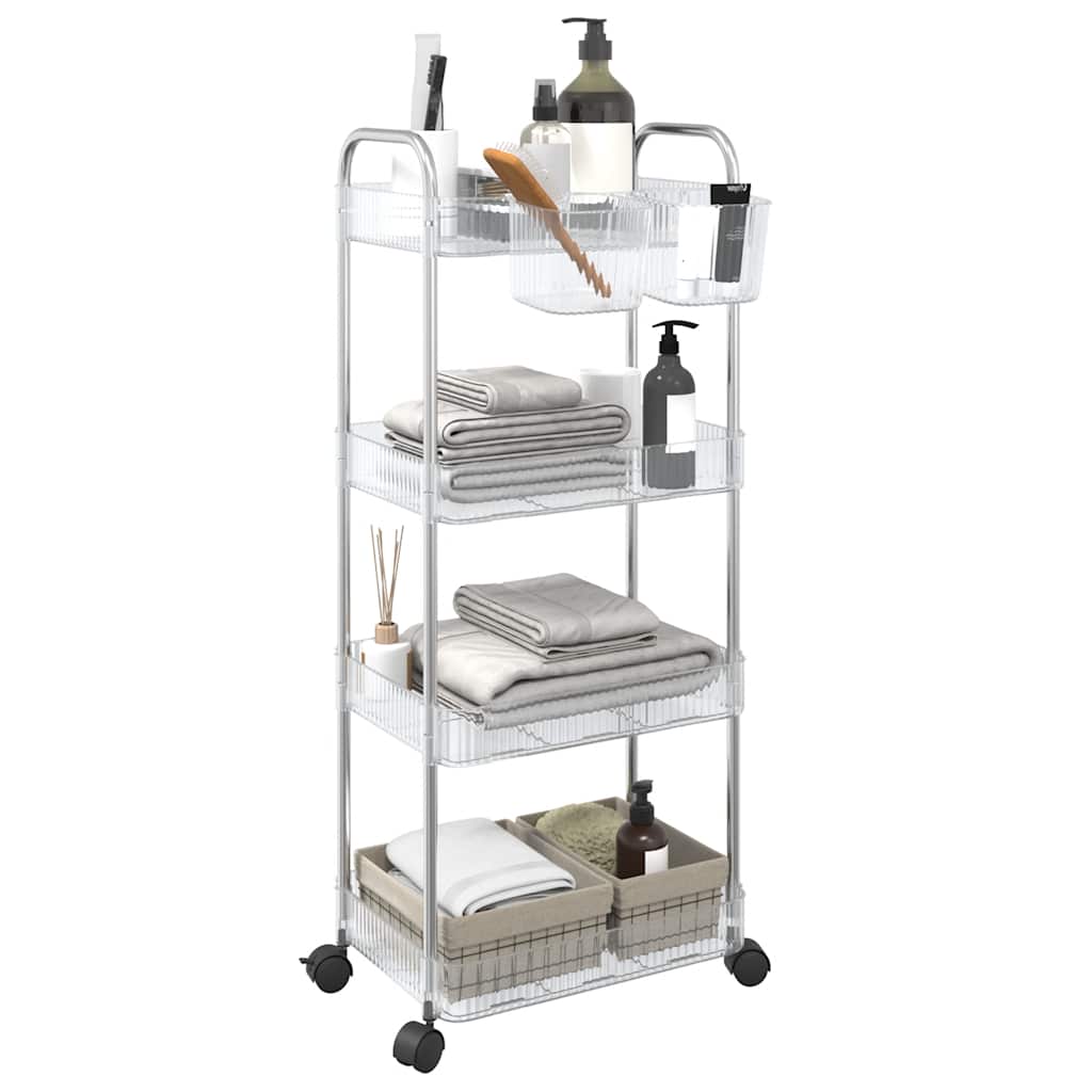 Opbergtrolley 4-laags 37x28x95 cm acryl transparant is nu te koop bij PeponiXL, paradijselijk wonen!
