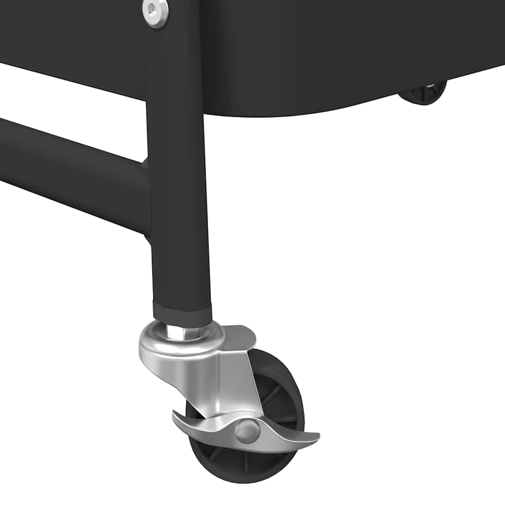 Opbergtrolley 3-laags 42x41,5x77 cm staal zwart is nu te koop bij PeponiXL, paradijselijk wonen!