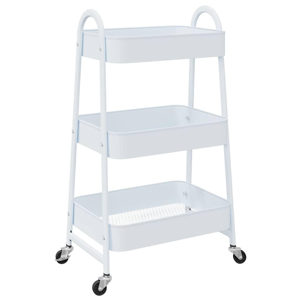 Opbergtrolley 3-laags 42x41,5x77 cm staal wit is nu te koop bij PeponiXL, paradijselijk wonen!