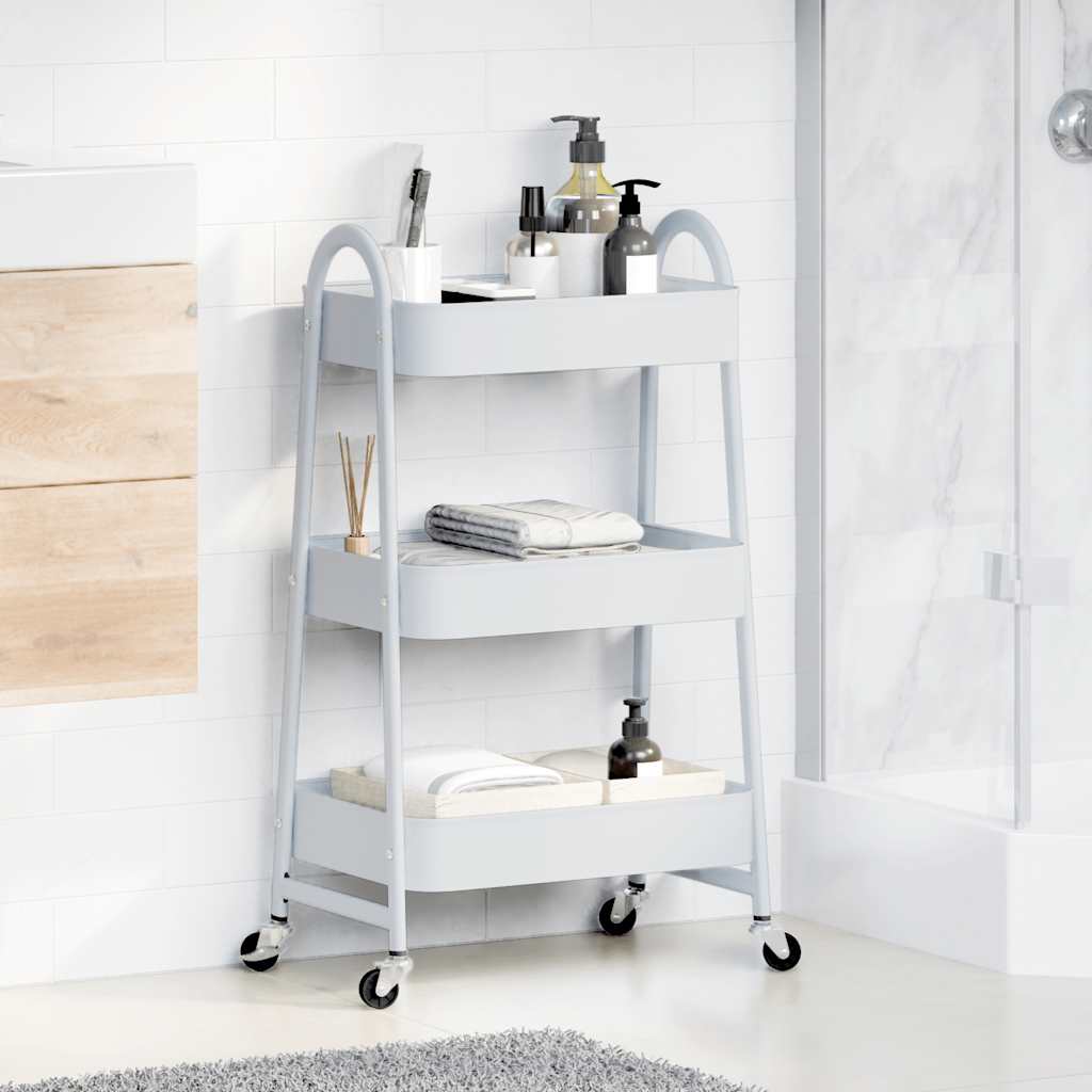 Opbergtrolley 3-laags 42x41,5x77 cm staal wit is nu te koop bij PeponiXL, paradijselijk wonen!