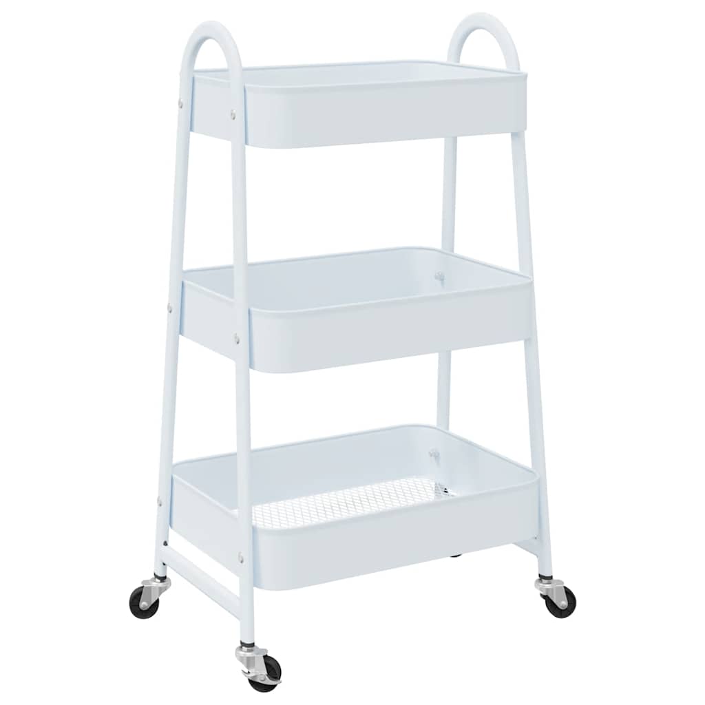 Opbergtrolley 3-laags 42x41,5x77 cm staal wit is nu te koop bij PeponiXL, paradijselijk wonen!