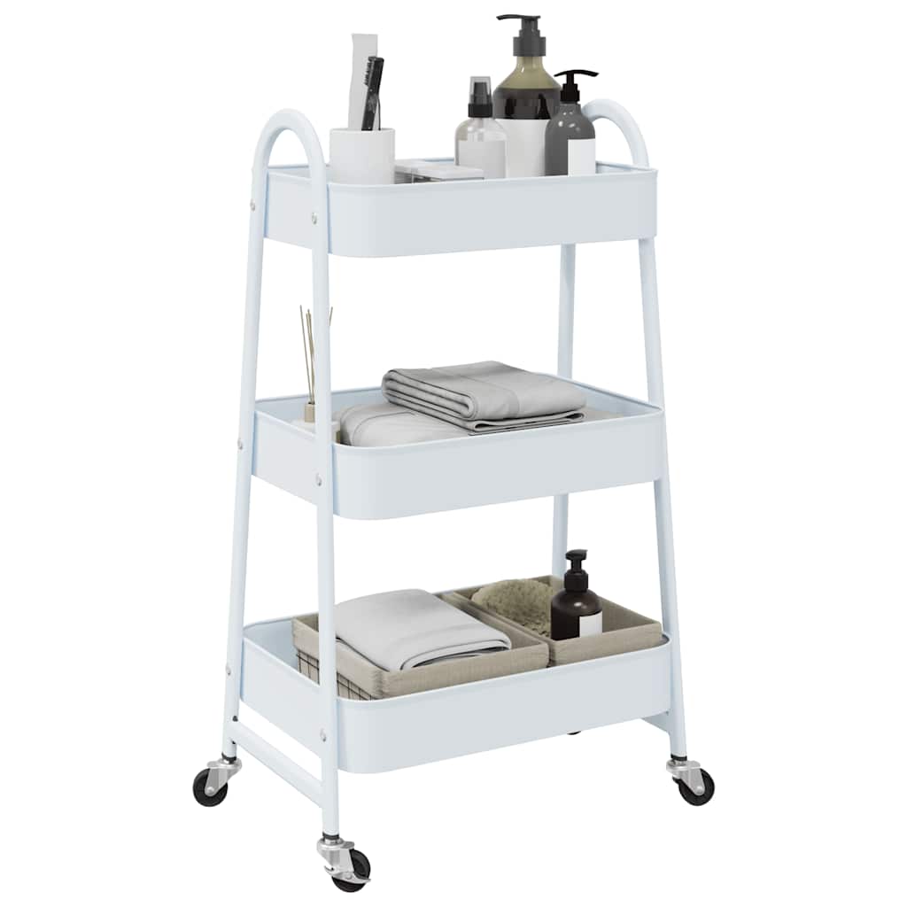 Opbergtrolley 3-laags 42x41,5x77 cm staal wit is nu te koop bij PeponiXL, paradijselijk wonen!