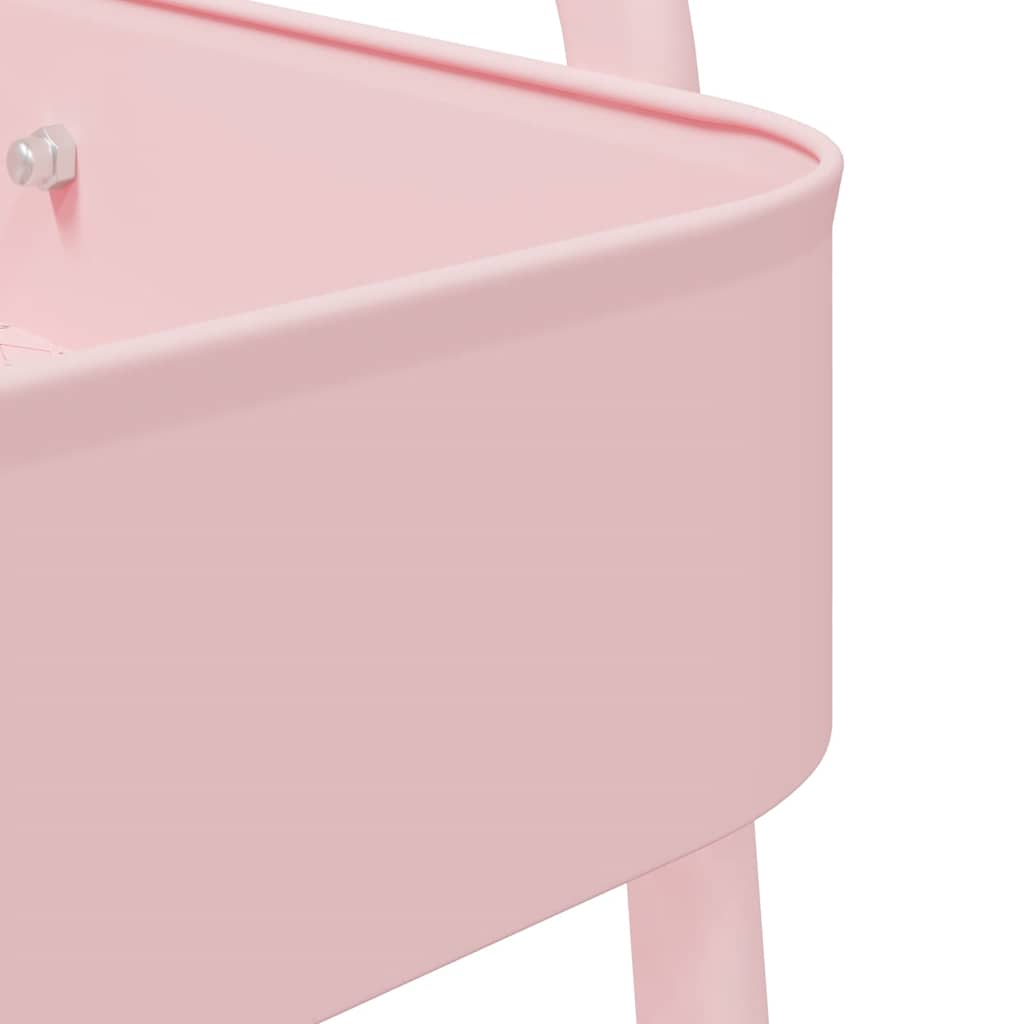 Opbergtrolley 3-laags roze 42x41,5x77 cm staal is nu te koop bij PeponiXL, paradijselijk wonen!
