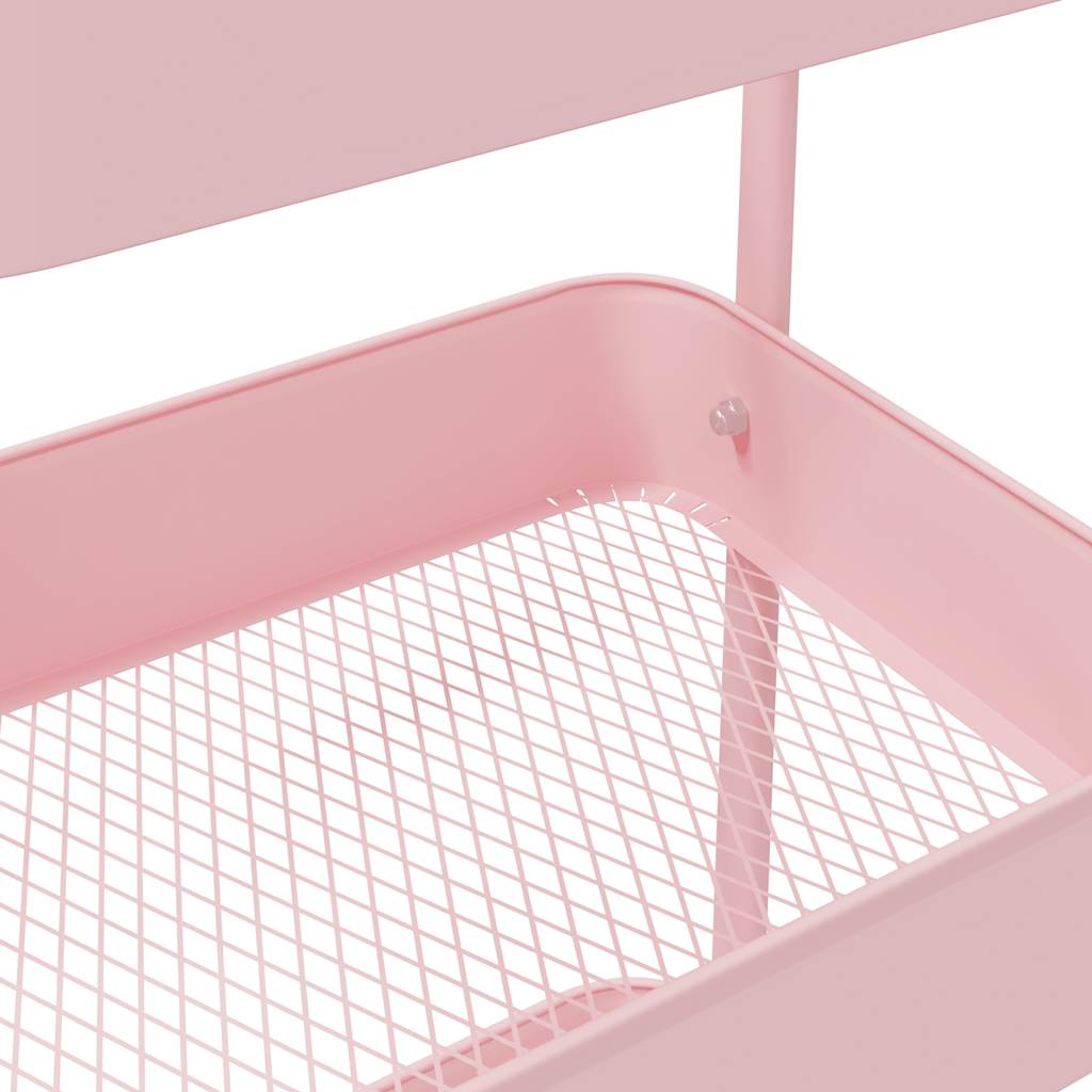 Opbergtrolley 3-laags roze 42x41,5x77 cm staal is nu te koop bij PeponiXL, paradijselijk wonen!