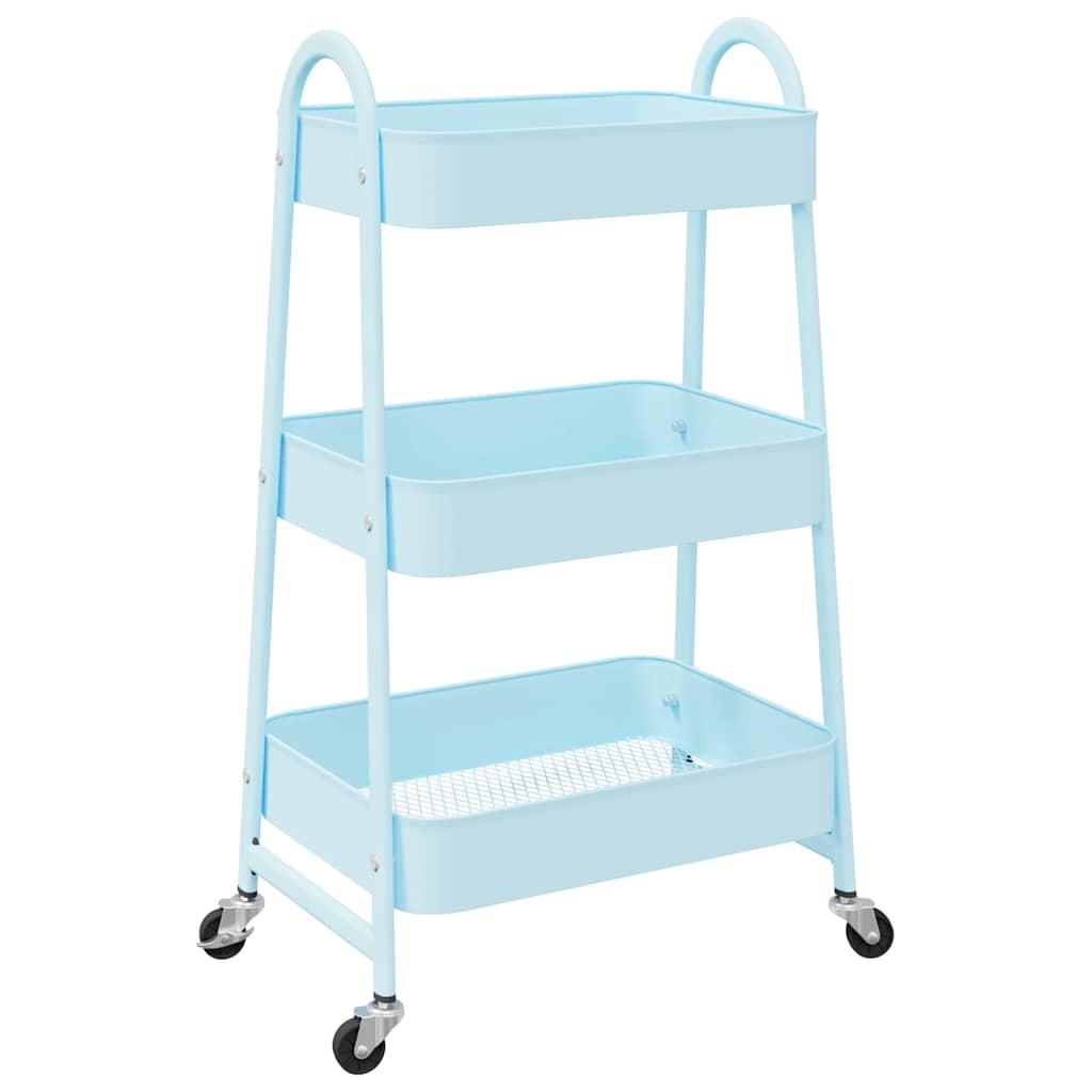 Opbergtrolley 3-laags 42x41,5x77 cm staal blauw is nu te koop bij PeponiXL, paradijselijk wonen!