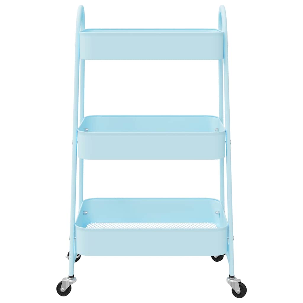 Opbergtrolley 3-laags 42x41,5x77 cm staal blauw is nu te koop bij PeponiXL, paradijselijk wonen!