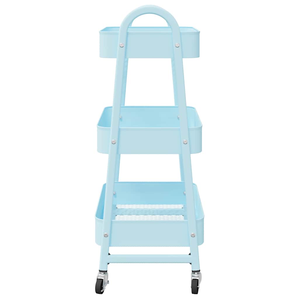 Opbergtrolley 3-laags 42x41,5x77 cm staal blauw is nu te koop bij PeponiXL, paradijselijk wonen!