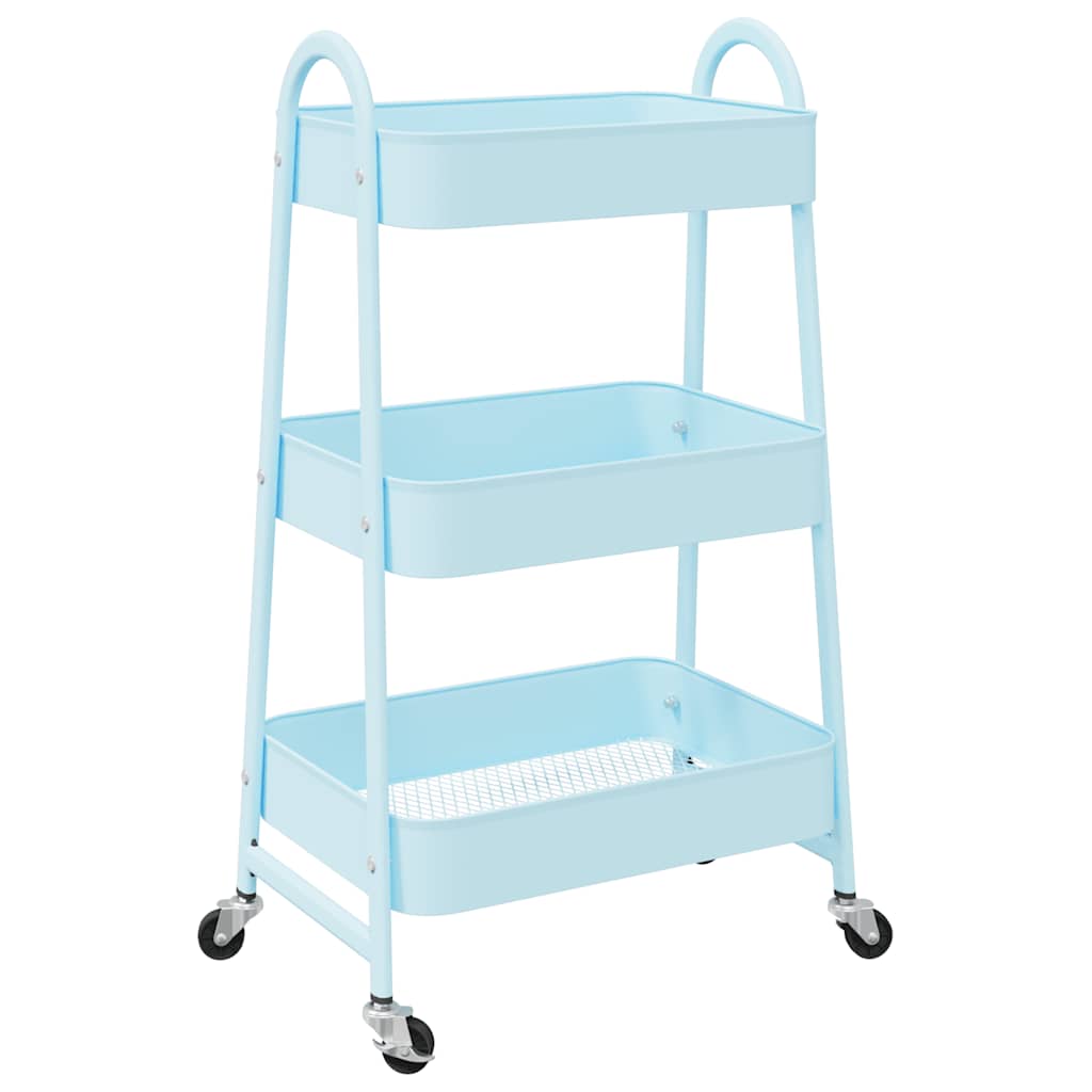 Opbergtrolley 3-laags 42x41,5x77 cm staal blauw is nu te koop bij PeponiXL, paradijselijk wonen!