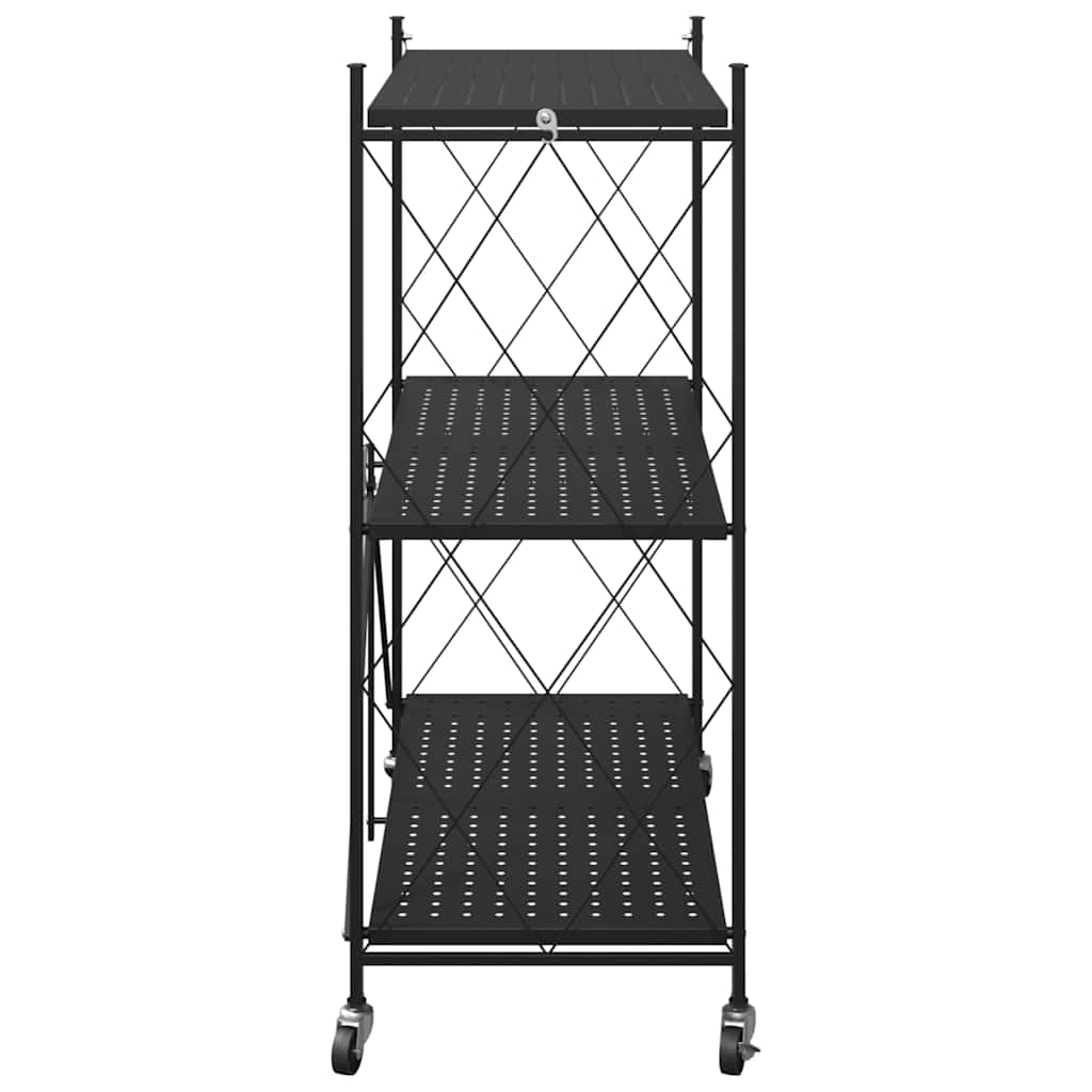 Opbergplank op wielen zwart 71x34x88 cm staal is nu te koop bij PeponiXL, paradijselijk wonen!