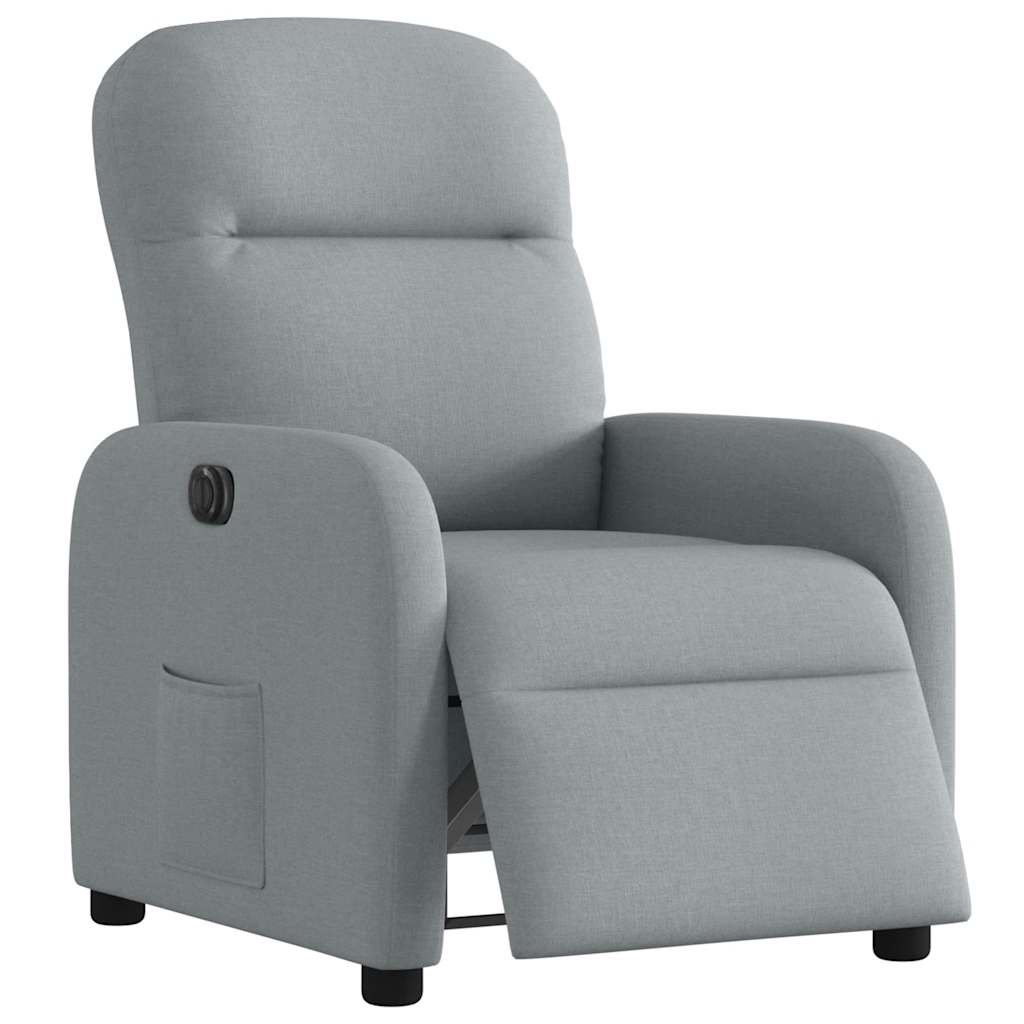 Fauteuil elektrisch verstelbaar stof lichtgrijs is nu te koop bij PeponiXL, paradijselijk wonen!