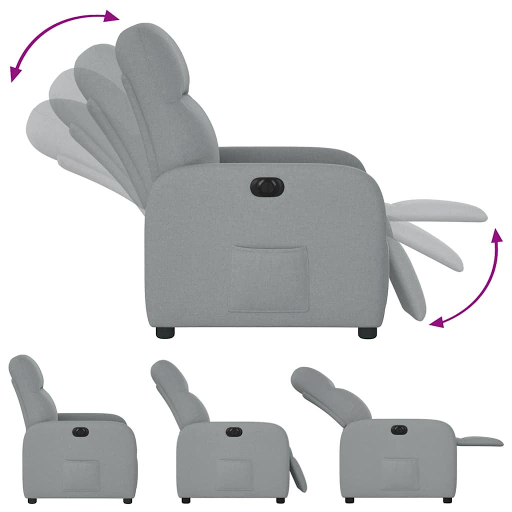 Fauteuil elektrisch verstelbaar stof lichtgrijs is nu te koop bij PeponiXL, paradijselijk wonen!