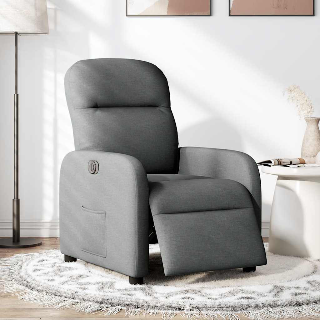 Fauteuil elektrisch verstelbaar stof donkergrijs is nu te koop bij PeponiXL, paradijselijk wonen!