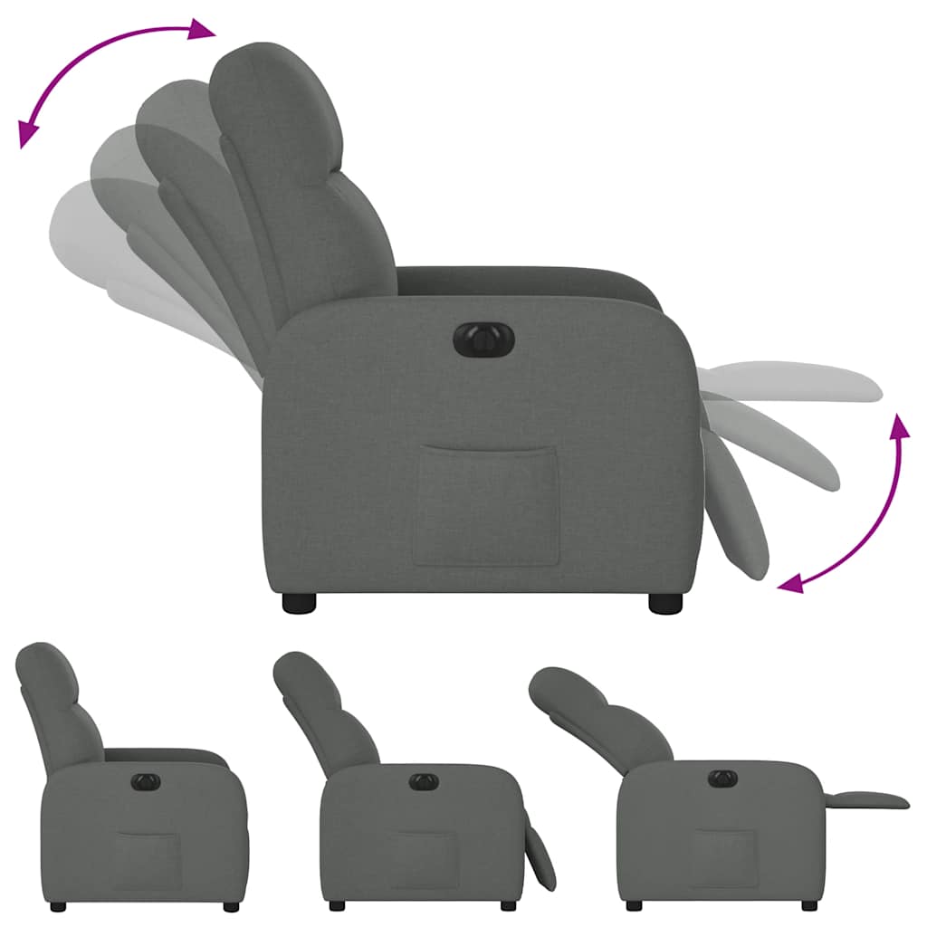 Fauteuil elektrisch verstelbaar stof donkergrijs is nu te koop bij PeponiXL, paradijselijk wonen!