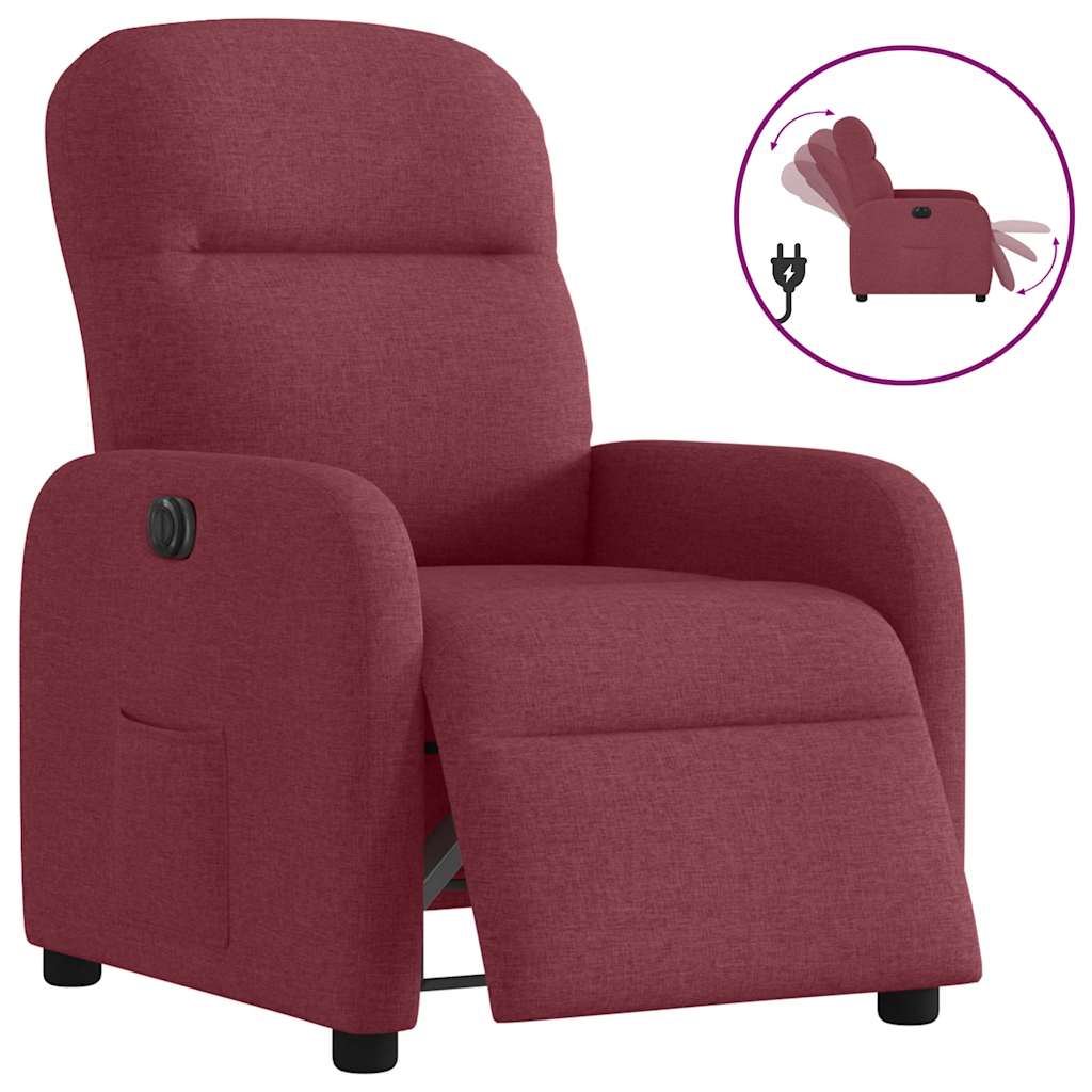 Fauteuil verstelbaar elektrisch stof wijnrood is nu te koop bij PeponiXL, paradijselijk wonen!