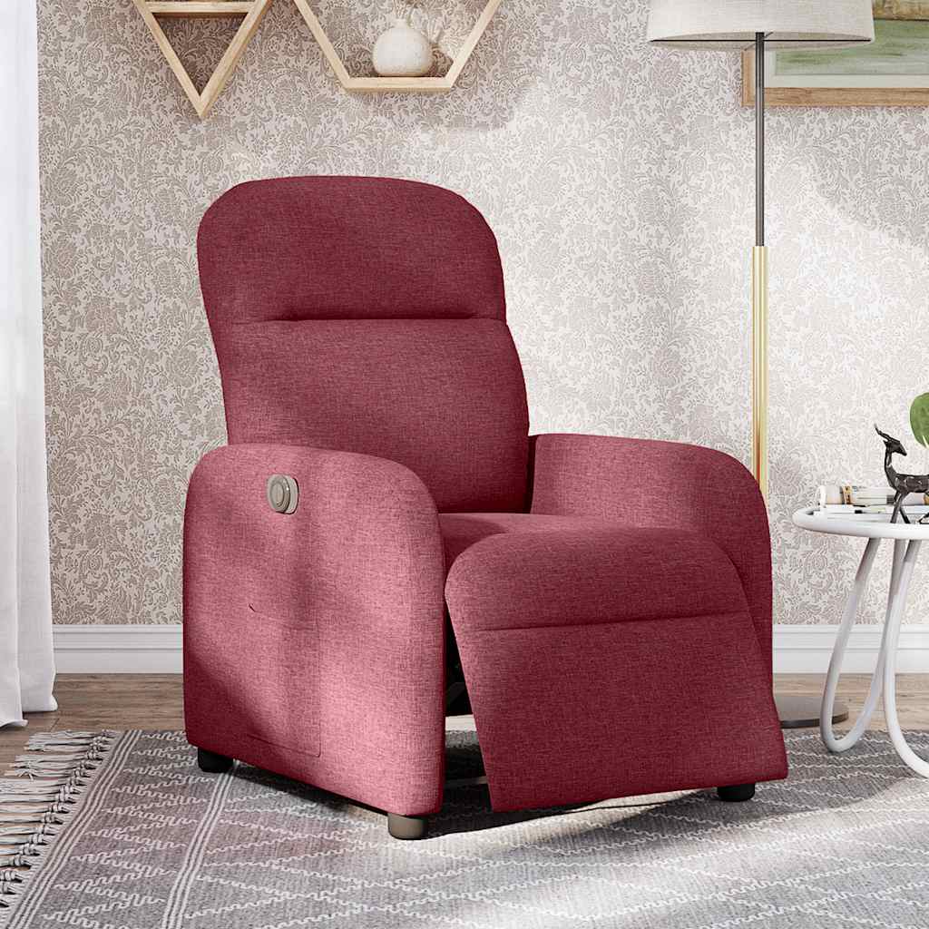 Fauteuil verstelbaar elektrisch stof wijnrood is nu te koop bij PeponiXL, paradijselijk wonen!