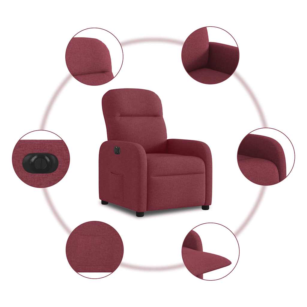Fauteuil verstelbaar elektrisch stof wijnrood is nu te koop bij PeponiXL, paradijselijk wonen!