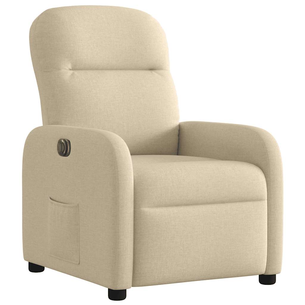 Fauteuil verstelbaar elektrisch stof crèmekleurig is nu te koop bij PeponiXL, paradijselijk wonen!