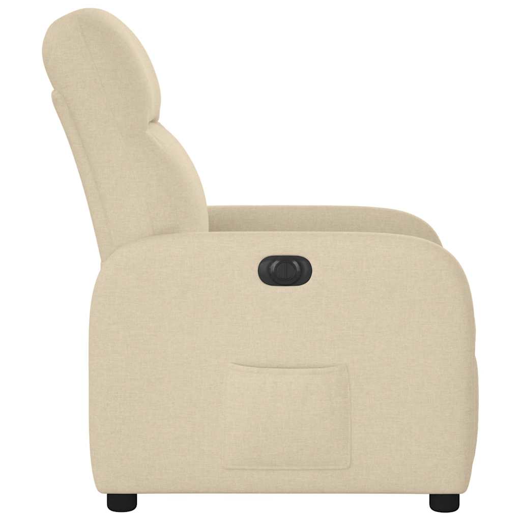 Fauteuil verstelbaar elektrisch stof crèmekleurig is nu te koop bij PeponiXL, paradijselijk wonen!