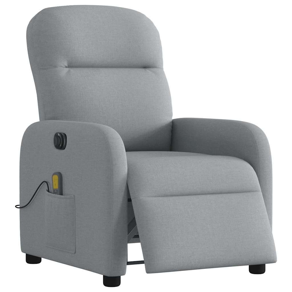 Massagestoel elektrisch verstelbaar stof lichtgrijs is nu te koop bij PeponiXL, paradijselijk wonen!