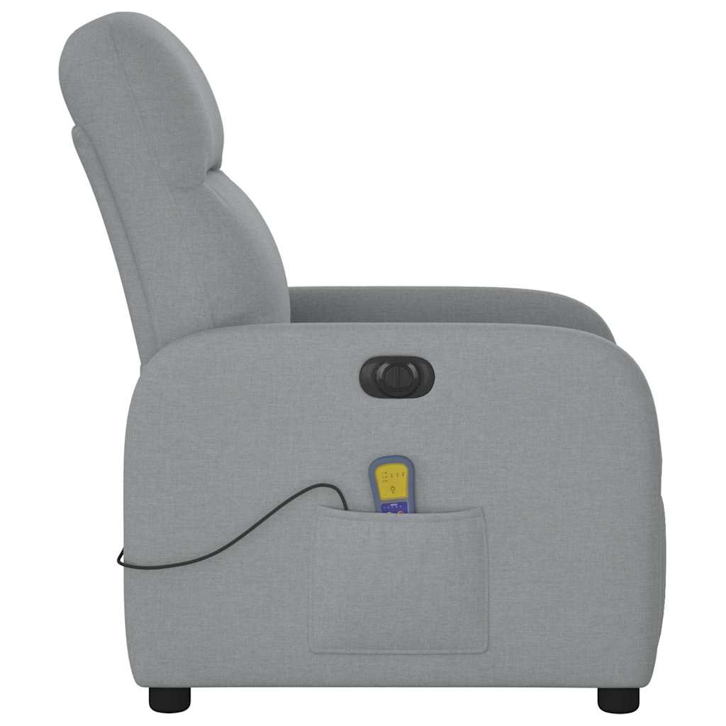 Massagestoel elektrisch verstelbaar stof lichtgrijs is nu te koop bij PeponiXL, paradijselijk wonen!