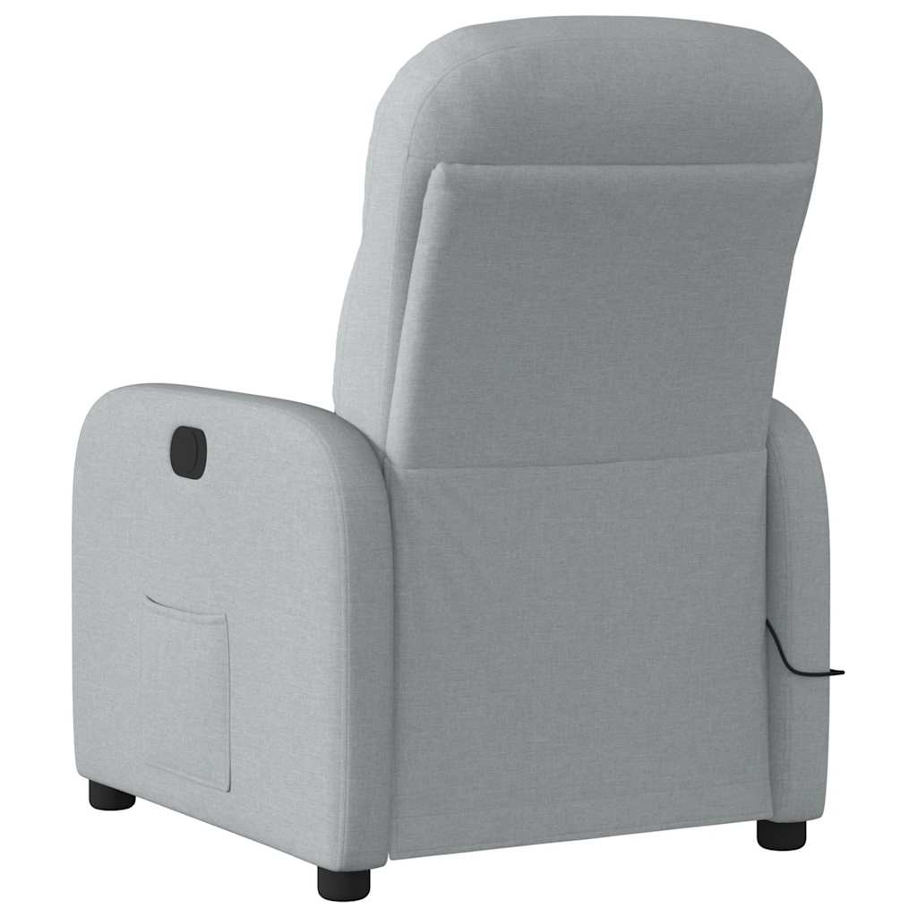 Massagestoel elektrisch verstelbaar stof lichtgrijs is nu te koop bij PeponiXL, paradijselijk wonen!