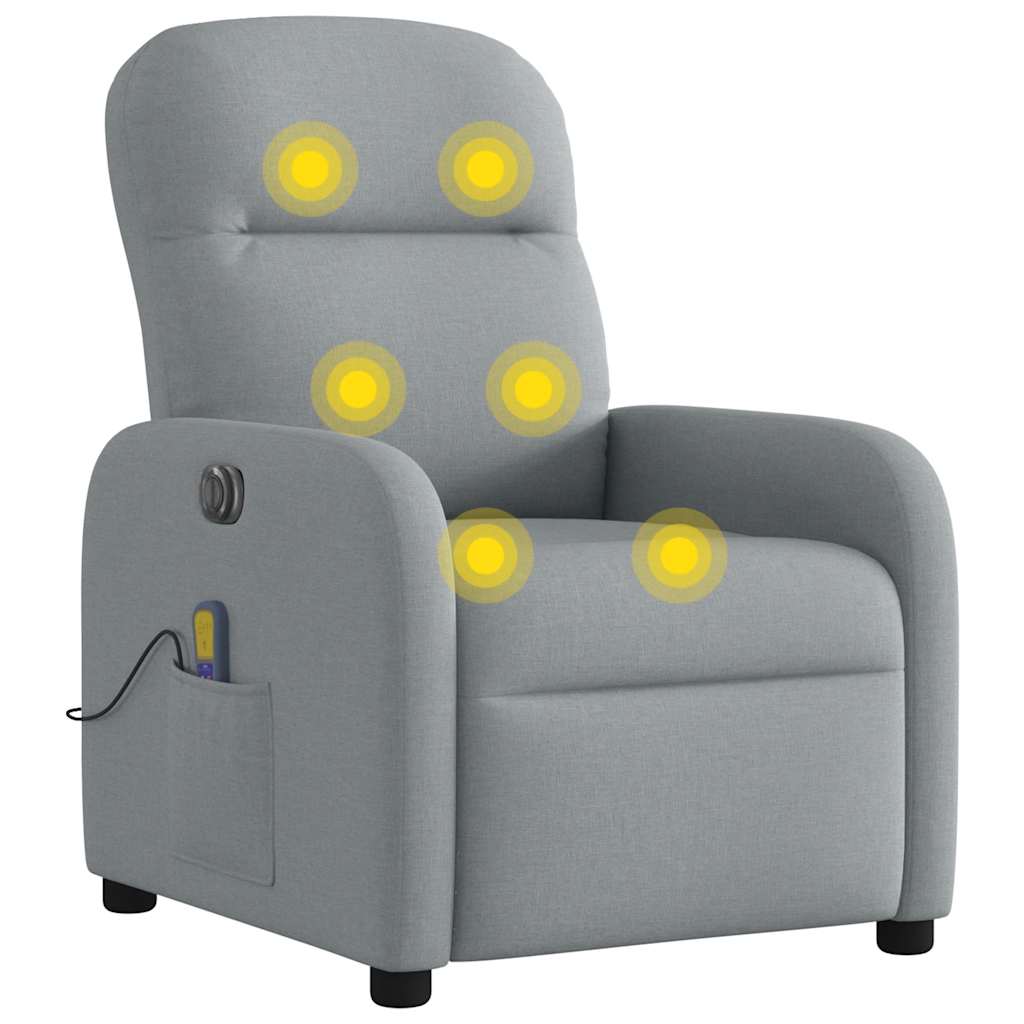 Massagestoel elektrisch verstelbaar stof lichtgrijs is nu te koop bij PeponiXL, paradijselijk wonen!