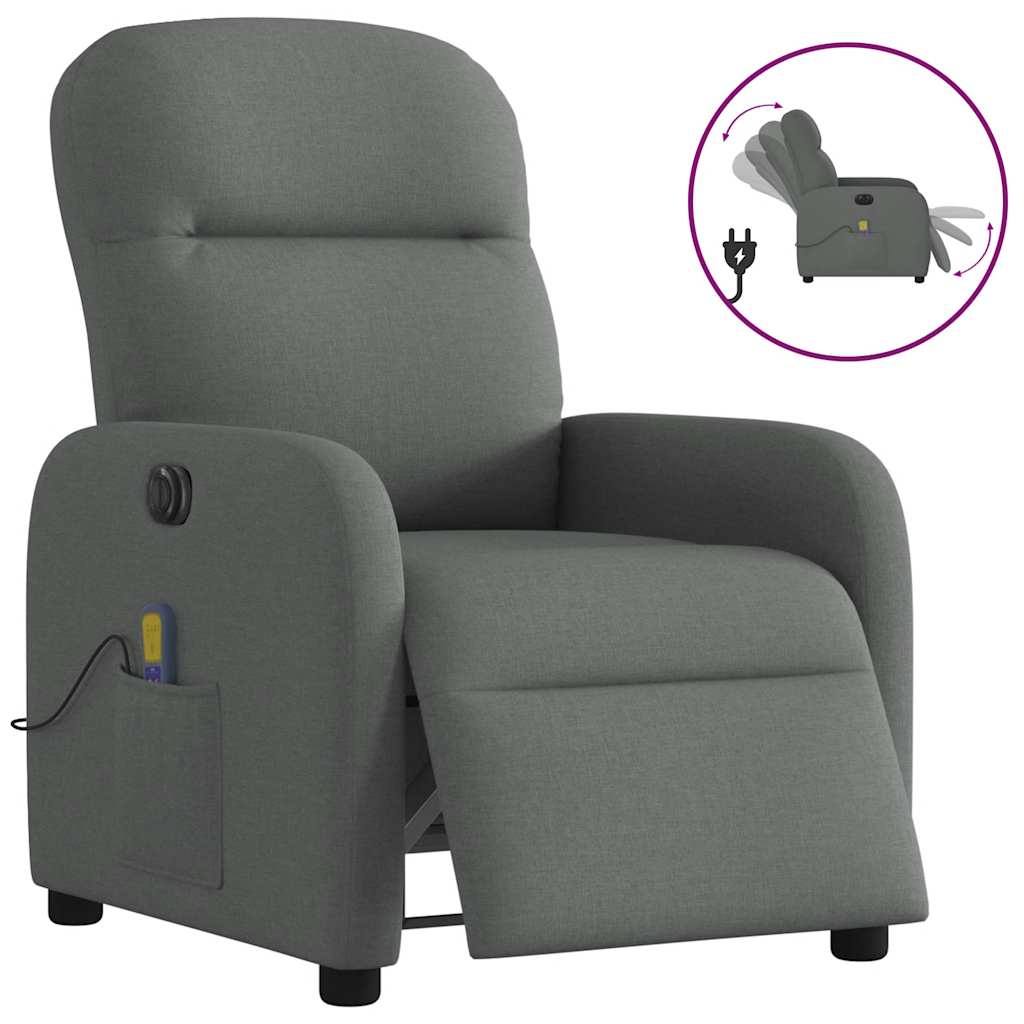 Massagestoel elektrisch verstelbaar stof donkergrijs is nu te koop bij PeponiXL, paradijselijk wonen!