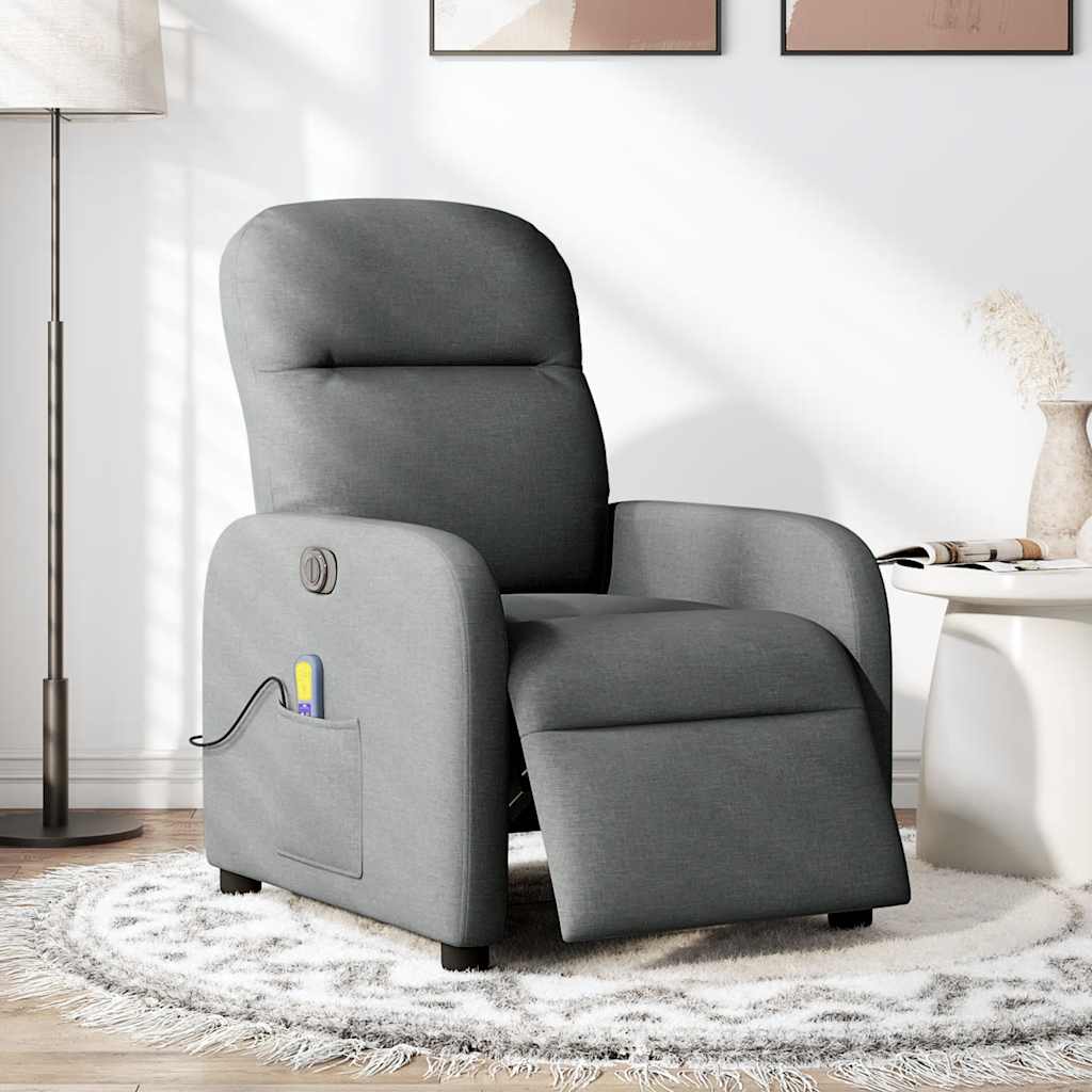 Massagestoel elektrisch verstelbaar stof donkergrijs is nu te koop bij PeponiXL, paradijselijk wonen!