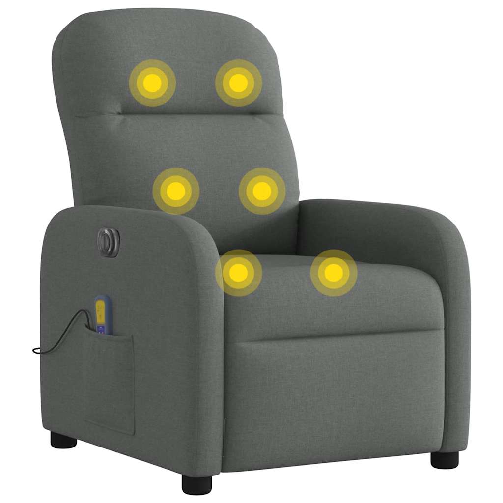 Massagestoel elektrisch verstelbaar stof donkergrijs is nu te koop bij PeponiXL, paradijselijk wonen!