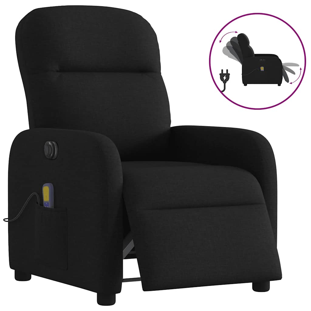 Massagestoel elektrisch verstelbaar stof zwart is nu te koop bij PeponiXL, paradijselijk wonen!