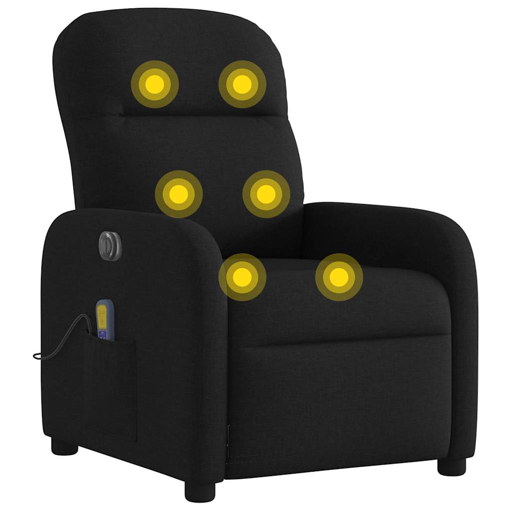 Massagestoel elektrisch verstelbaar stof zwart is nu te koop bij PeponiXL, paradijselijk wonen!