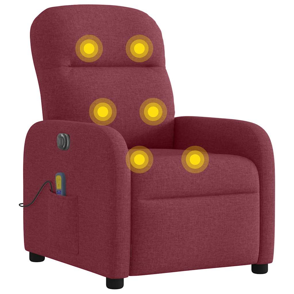 Massagestoel elektrisch verstelbaar stof wijnrood is nu te koop bij PeponiXL, paradijselijk wonen!