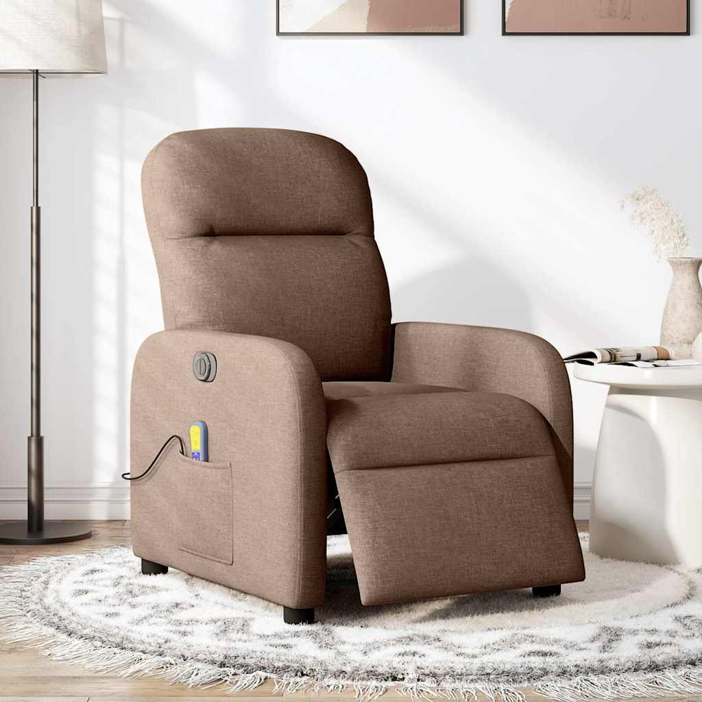 Massagestoel elektrisch verstelbaar stof bruin is nu te koop bij PeponiXL, paradijselijk wonen!